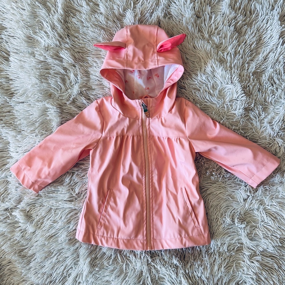 Cat & Jack Pink Bunny Ear Raincoat - Girls 12Months